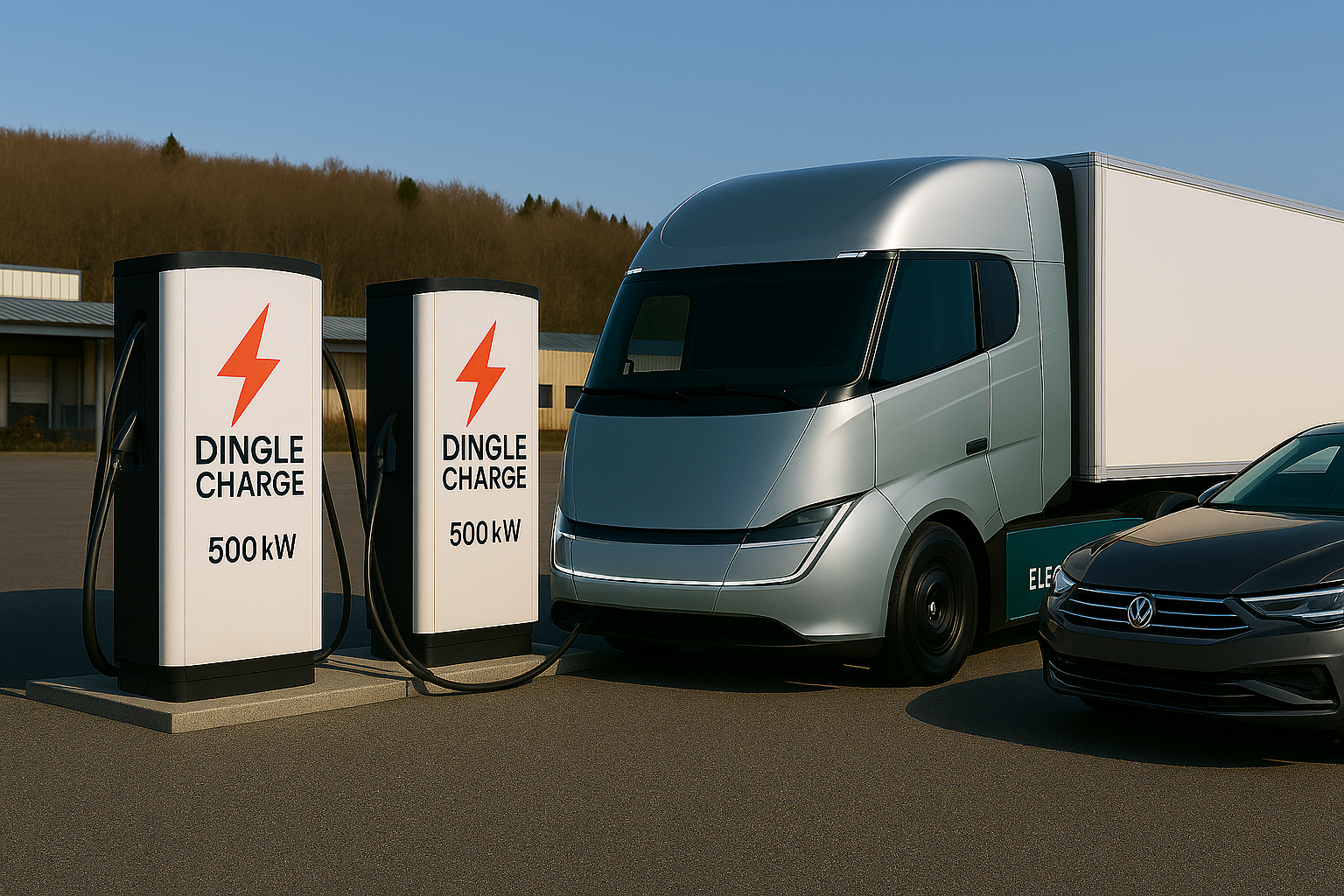 Snabbladdare lastbilar personbilar 500 KW