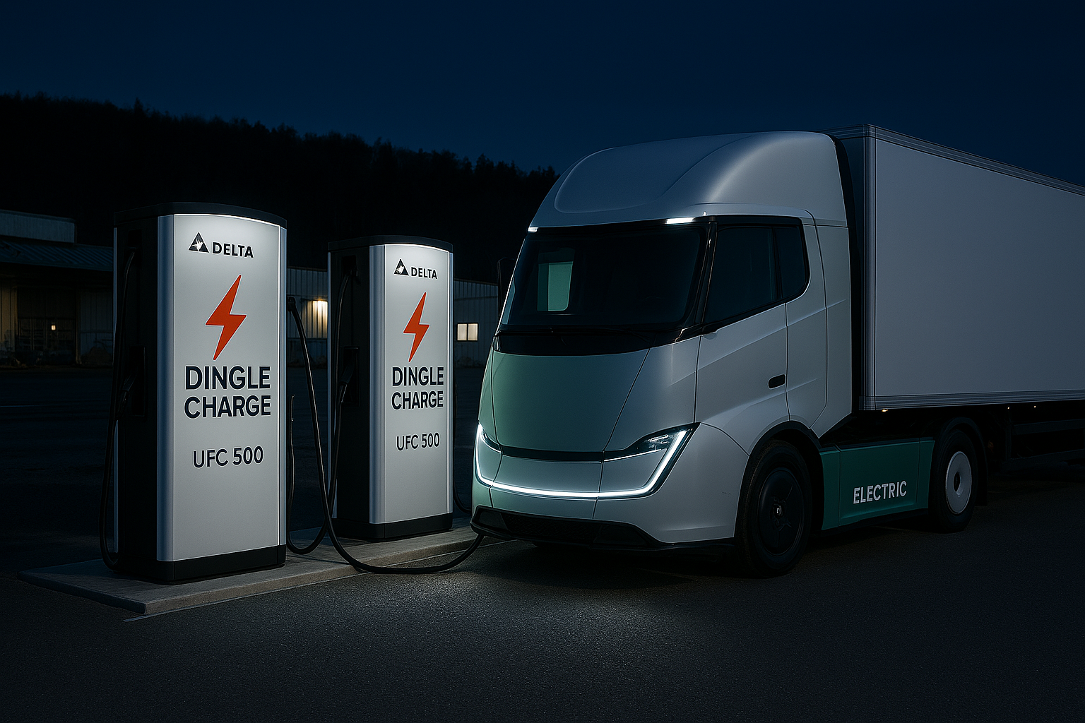 Laddplats lastbilar 500KW. Laddplats personbilar 500 Kw. snabbladdning